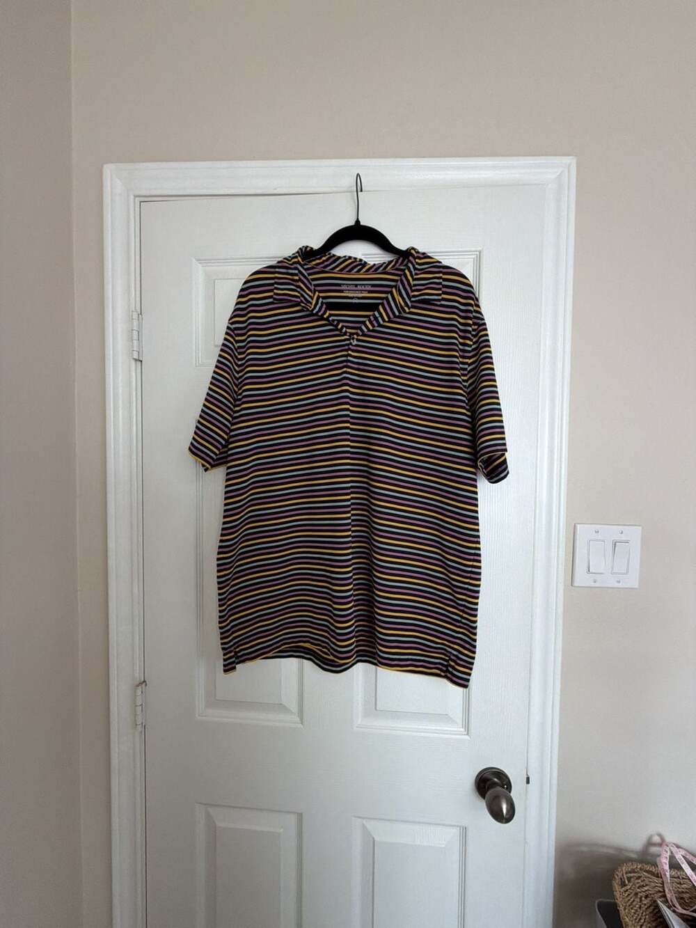 Michel Rouen Performance Polo Shirt, Striped, XL